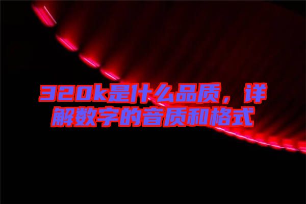 320k是什么品質(zhì)，詳解數(shù)字的音質(zhì)和格式