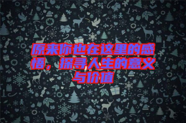 原來你也在這里的感悟，探尋人生的意義與價(jià)值