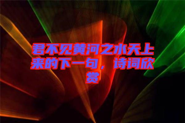 君不見黃河之水天上來的下一句，詩詞欣賞