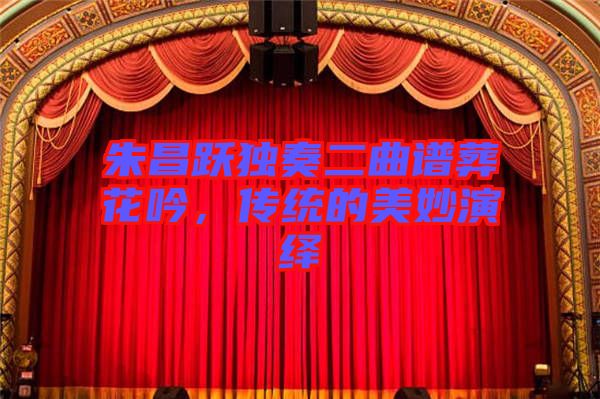 朱昌躍獨(dú)奏二曲譜葬花吟，傳統(tǒng)的美妙演繹