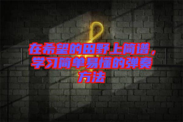 在希望的田野上簡譜，學(xué)習(xí)簡單易懂的彈奏方法