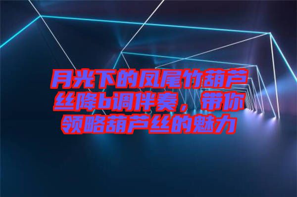 月光下的鳳尾竹葫蘆絲降b調(diào)伴奏，帶你領(lǐng)略葫蘆絲的魅力