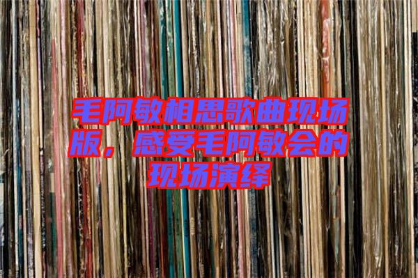毛阿敏相思歌曲現(xiàn)場版，感受毛阿敏會的現(xiàn)場演繹