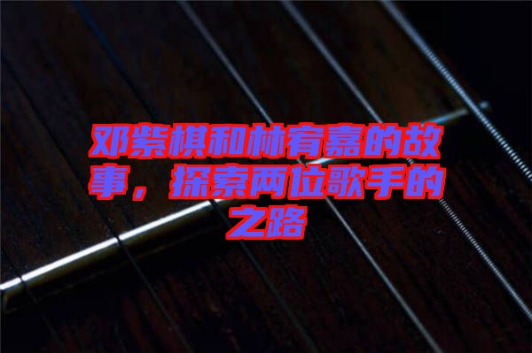 鄧紫棋和林宥嘉的故事，探索兩位歌手的之路