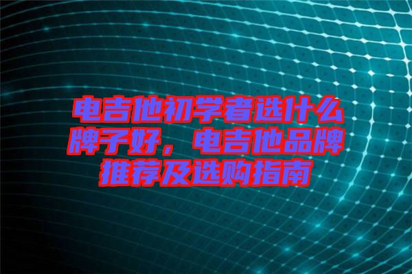 電吉他初學(xué)者選什么牌子好，電吉他品牌推薦及選購(gòu)指南