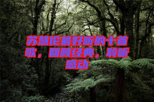 蘇慧倫最好聽的十首歌，回顧經(jīng)典，聆聽感動