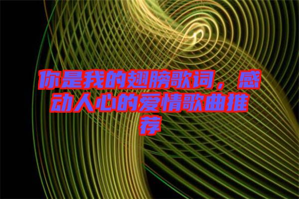 你是我的翅膀歌詞，感動(dòng)人心的愛情歌曲推薦