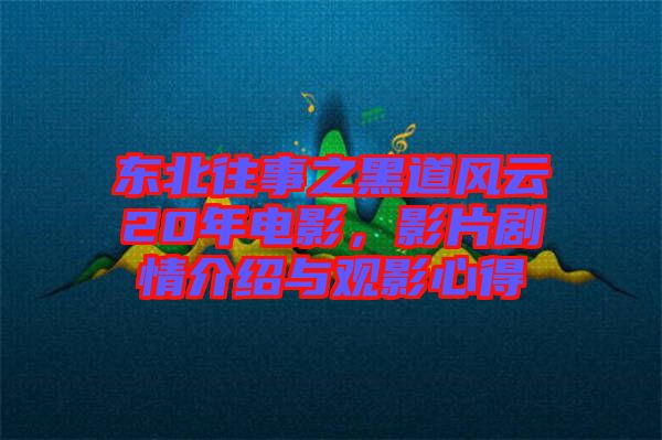 東北往事之黑道風云20年電影，影片劇情介紹與觀影心得