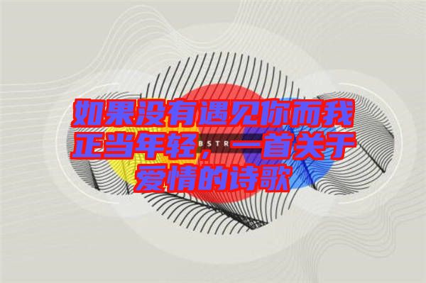 如果沒有遇見你而我正當(dāng)年輕，一首關(guān)于愛情的詩歌