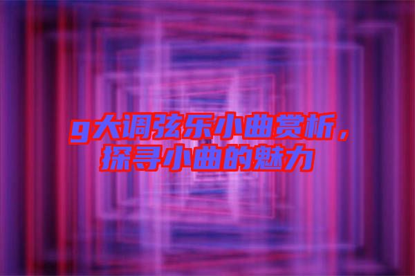 g大調(diào)弦樂小曲賞析，探尋小曲的魅力