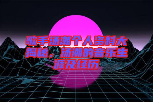 歌手湯潮個人資料大揭秘，湯潮的音樂生涯及經(jīng)歷