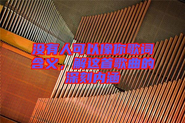 沒有人可以像你歌詞含義，解這首歌曲的深刻內(nèi)涵