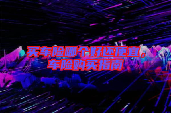 買車險哪個好還便宜，車險購買指南