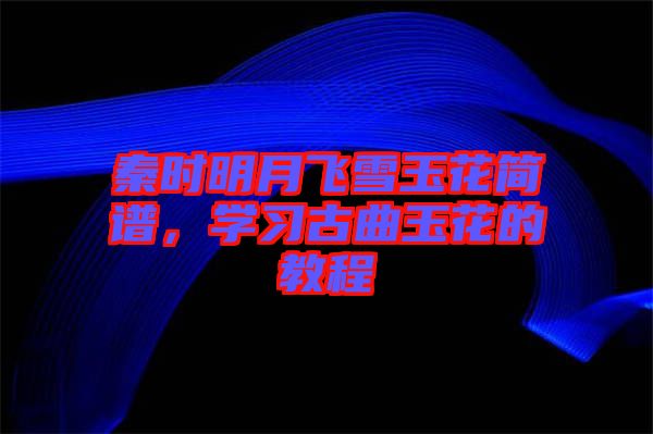 秦時明月飛雪玉花簡譜，學(xué)習古曲玉花的教程
