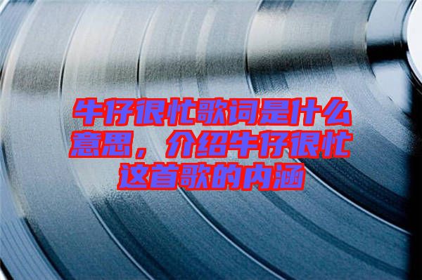 牛仔很忙歌詞是什么意思，介紹牛仔很忙這首歌的內涵