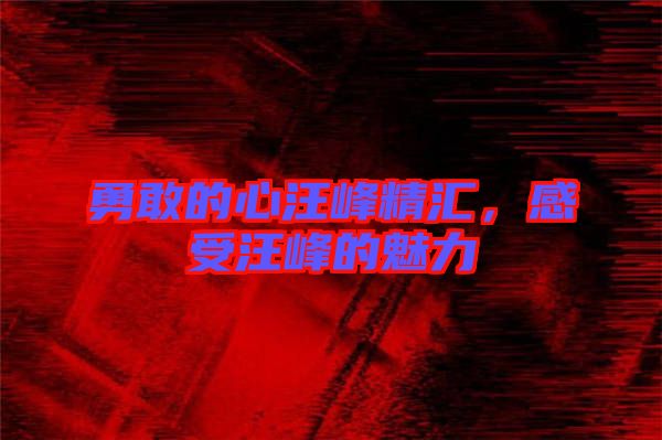 勇敢的心汪峰精匯，感受汪峰的魅力