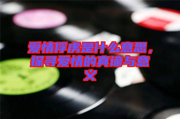 愛情俘虜是什么意思，探尋愛情的真諦與意義