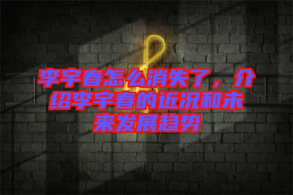李宇春怎么消失了，介紹李宇春的近況和未來發(fā)展趨勢