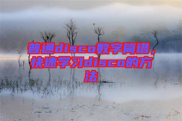 普通disco數(shù)字簡譜，快速學習disco的方法