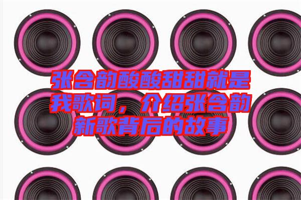 張含韻酸酸甜甜就是我歌詞，介紹張含韻新歌背后的故事