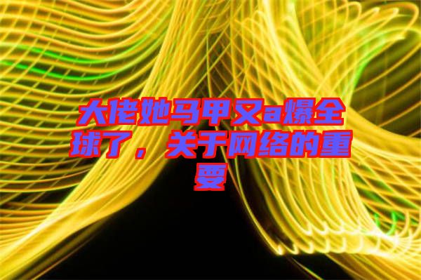 大佬她馬甲又a爆全球了，關(guān)于網(wǎng)絡(luò)的重要
