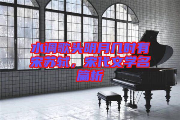 水調歌頭明月幾時有宋蘇軾，宋代文學名篇析