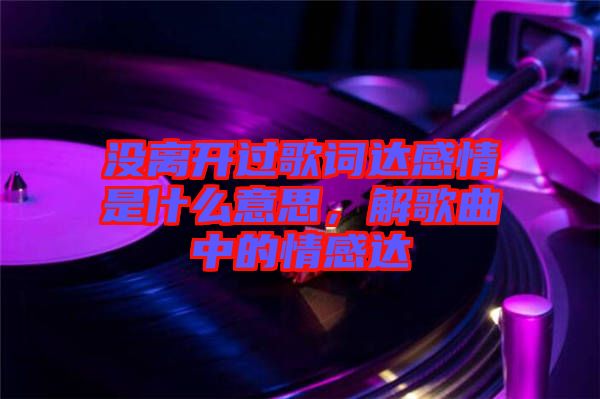 沒離開過歌詞達感情是什么意思，解歌曲中的情感達