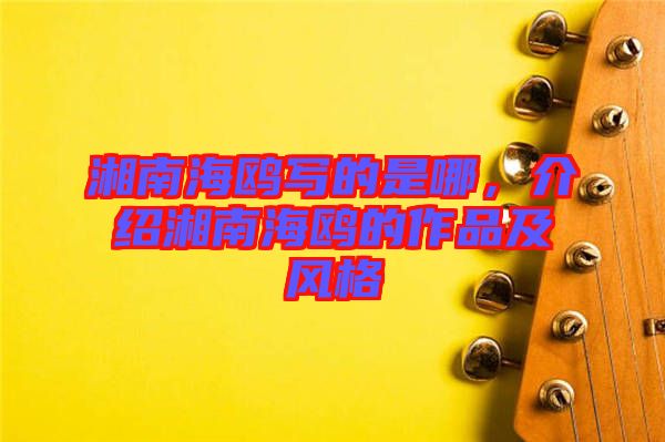 湘南海鷗寫的是哪，介紹湘南海鷗的作品及風(fēng)格