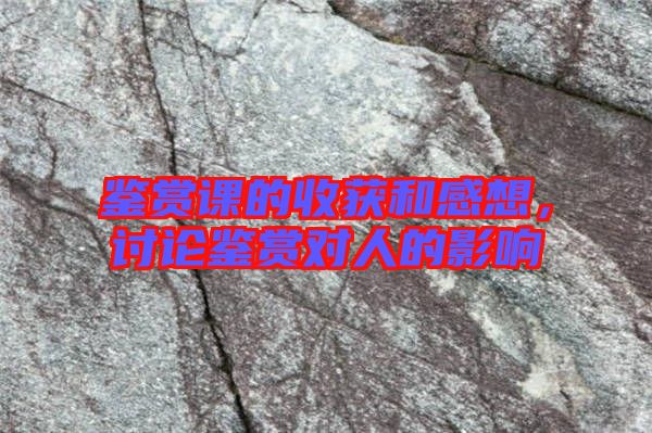 鑒賞課的收獲和感想，討論鑒賞對人的影響