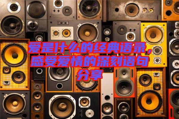 愛是什么的經(jīng)典語錄，感受愛情的深刻語句分享