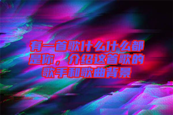 有一首歌什么什么都是你，介紹這首歌的歌手和歌曲背景