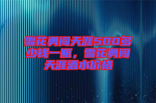 雪花勇闖天涯500多少錢一瓶，雪花勇闖天涯酒水價格
