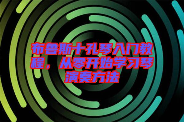 布魯斯十孔琴入門教程，從零開始學(xué)習(xí)琴演奏方法