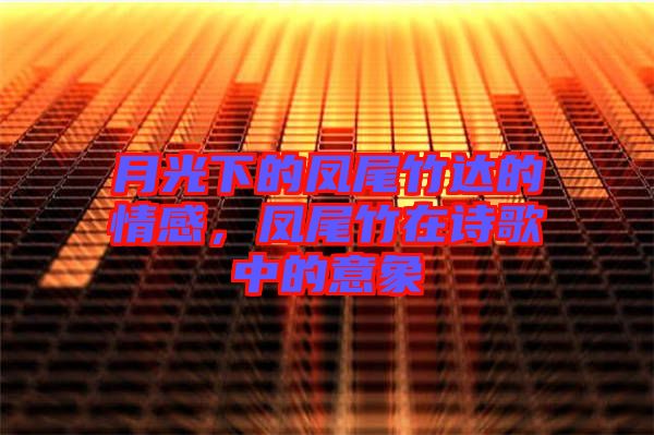 月光下的鳳尾竹達(dá)的情感，鳳尾竹在詩歌中的意象