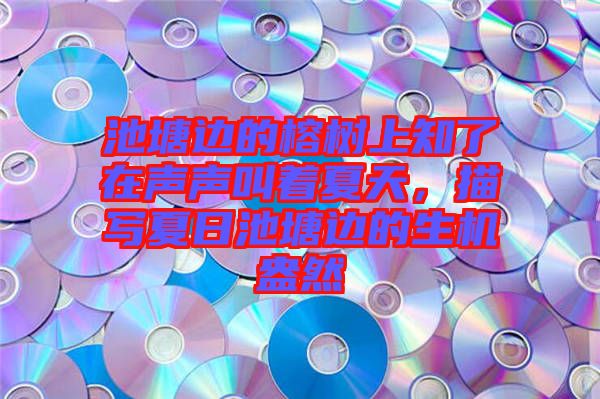 池塘邊的榕樹上知了在聲聲叫著夏天，描寫夏日池塘邊的生機盎然