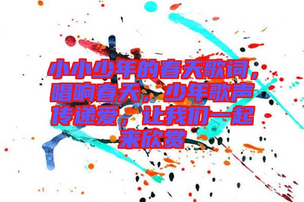 小小少年的春天歌詞，唱響春天，少年歌聲傳遞愛(ài)，讓我們一起來(lái)欣賞
