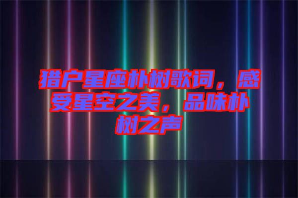 獵戶星座樸樹歌詞，感受星空之美，品味樸樹之聲