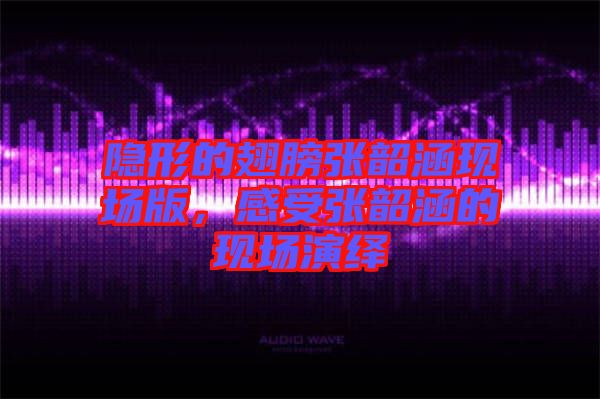 隱形的翅膀張韶涵現(xiàn)場(chǎng)版，感受張韶涵的現(xiàn)場(chǎng)演繹