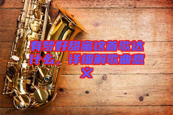 有夢好甜蜜這首歌達(dá)什么，詳細(xì)解歌曲意義