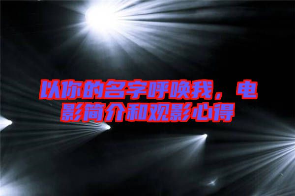 以你的名字呼喚我，電影簡介和觀影心得