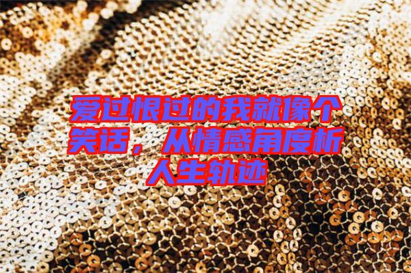 愛(ài)過(guò)恨過(guò)的我就像個(gè)笑話(huà)，從情感角度析人生軌跡