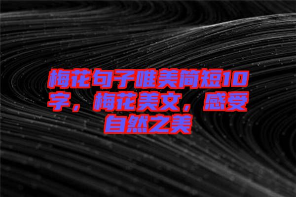 梅花句子唯美簡短10字，梅花美文，感受自然之美