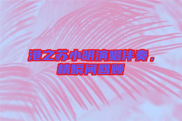 港之蘇小明演唱伴奏，精瞬間回顧