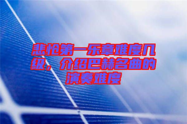 悲愴第一樂(lè)章難度幾級(jí)，介紹巴赫名曲的演奏難度