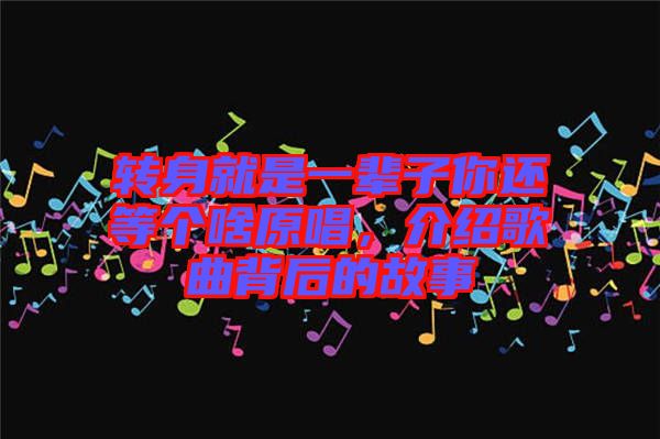 轉(zhuǎn)身就是一輩子你還等個(gè)啥原唱，介紹歌曲背后的故事