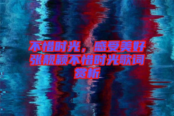 不惜時光，感受美好張靚穎不惜時光歌詞賞析