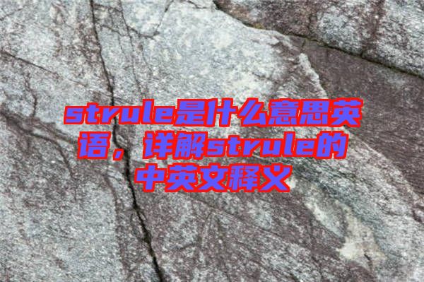 strule是什么意思英語(yǔ)，詳解strule的中英文釋義
