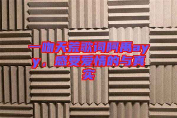一吻天荒歌詞阿禹ayy，感受愛情的與真實