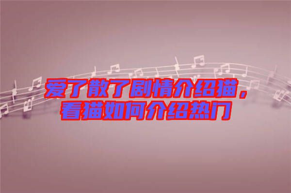 愛了散了劇情介紹貓，看貓如何介紹熱門