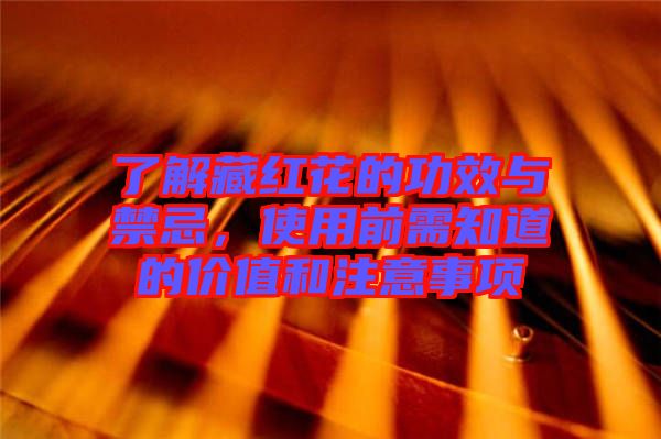 了解藏紅花的功效與禁忌，使用前需知道的價(jià)值和注意事項(xiàng)